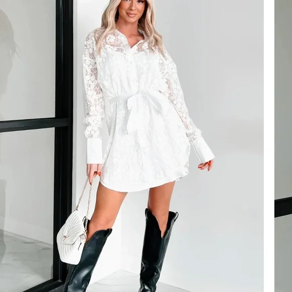 Slice Of Heaven Lace Shirt Dress - Picture 2 of 3